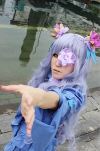Rating: Safe Score: 0 Tags: 1girl barasuishou blurry blurry_foreground bug butterfly butterfly_hair_ornament depth_of_field eyepatch flower foreshortening hair_flower hair_ornament hands insect lips long_hair looking_at_viewer outstretched_arm outstretched_hand photo purple_hair reaching reaching_out solo User: admin