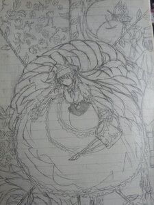 Rating: Safe Score: 0 Tags: 1girl bow dress flower frills full_body greyscale hairband image long_hair long_sleeves looking_at_viewer monochrome sketch solo suiseiseki traditional_media very_long_hair User: admin