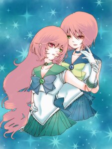 Rating: Safe Score: 0 Tags: 2girls back_bow blue_choker blue_sailor_collar blue_skirt bow choker gloves green_choker green_eyes green_sailor_collar green_skirt heterochromia image long_hair m_putorius magical_girl multiple_girls pair pink_hair red_eyes sailor_collar sailor_jupiter sailor_mercury sailor_senshi sailor_senshi_uniform short_hair skirt souseiseki sparkle star_choker suiseiseki white_gloves User: admin