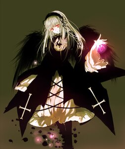 Rating: Safe Score: 0 Tags: 1girl bad_id bad_pixiv_id black_dress black_wings cross dress feathers flower frills fuuma_(gjmwja) hairband highres image long_hair long_sleeves looking_at_viewer red_eyes rose rozen_maiden simple_background solo suigintou white_hair wings User: admin