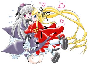 Rating: Safe Score: 0 Tags: 2girls blonde_hair blue_eyes blush dress flying_sweatdrops frills hairband heart image long_hair long_sleeves multiple_girls pair red_eyes ribbon shinku striped suigintou twintails vertical_stripes very_long_hair wings yuri User: admin
