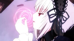 Rating: Safe Score: 0 Tags: 1girl bangs black_ribbon eyebrows_visible_through_hair frilled_sleeves frills hairband image long_hair long_sleeves profile ribbon silver_hair solo suigintou User: admin