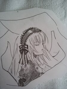 Rating: Safe Score: 0 Tags: 1girl closed_eyes dress hairband image lace long_hair monochrome parted_lips ribbon solo suigintou traditional_media User: admin