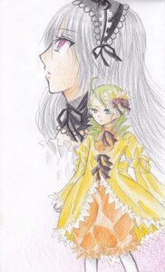 Rating: Safe Score: 0 Tags: 2girls dress frills green_eyes green_hair hairband image kanaria long_hair long_sleeves multiple_girls pair profile ribbon short_hair suigintou yellow_dress User: admin