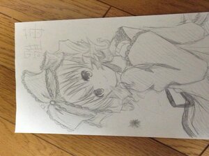 Rating: Safe Score: 0 Tags: 1girl auto_tagged blush bow graphite_(medium) hinaichigo image long_sleeves looking_at_viewer monochrome photo shikishi short_hair smile solo traditional_media wide_sleeves User: admin