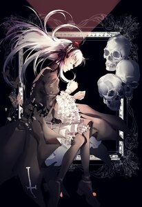 Rating: Safe Score: 0 Tags: 1girl black_dress boots dress flower frills full_body hair_ornament high_heels image long_hair skeleton skull solo suigintou thighhighs white_hair User: admin