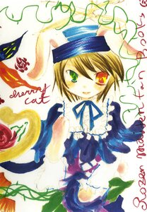 Rating: Safe Score: 0 Tags: 1girl animal_ears blonde_hair bunny_ears dress flower frills heterochromia image looking_at_viewer red_eyes ribbon short_hair smile solo souseiseki traditional_media User: admin