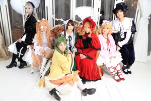Rating: Safe Score: 0 Tags: 6+girls 91076 black_hair blonde_hair boots brown_hair closed_eyes dress green_hair hair_ornament hat long_hair multiple_boys multiple_cosplay multiple_girls pantyhose silver_hair sitting tagme window User: admin