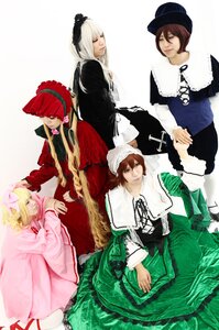 Rating: Safe Score: 0 Tags: 4girls 5girls blonde_hair brown_hair closed_eyes dress green_dress hat long_hair long_sleeves multiple_cosplay multiple_girls short_hair sisters sitting souseiseki suiseiseki tagme twins User: admin