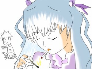 Rating: Safe Score: 0 Tags: 1boy barasuishou blush chibi cigarette closed_eyes image long_hair mouth_hold ribbon smoke smoking solo User: admin