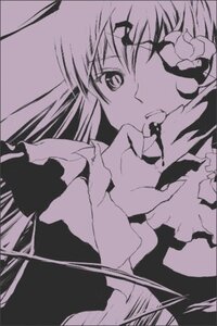 Rating: Safe Score: 0 Tags: 1girl auto_tagged barasuishou hands image long_hair monochrome solo User: admin