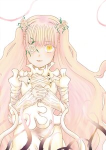 Rating: Safe Score: 0 Tags: 1girl blonde_hair dress eyepatch flower frills hair_flower hair_ornament image kirakishou long_hair pink_hair rose solo thorns very_long_hair vines white_flower yellow_eyes User: admin
