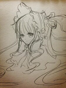 Rating: Safe Score: 0 Tags: 1girl bow greyscale hair_bow hair_tubes hakurei_reimu image long_hair looking_at_viewer monochrome shinku sketch solo traditional_media User: admin