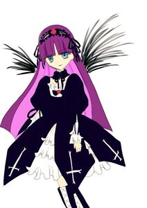 Rating: Safe Score: 0 Tags: 1girl bangs black_dress blue_eyes dress flower frills gothic_lolita hairband image lolita_fashion long_hair multicolored_hair purple_hair ribbon solo striped suigintou two-tone_hair User: admin