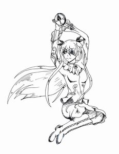 Rating: Safe Score: 0 Tags: 1girl arms_up barasuishou boots high_heel_boots image long_hair monochrome solo thigh_boots twintails User: admin