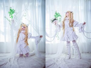 Rating: Safe Score: 0 Tags: 1girl animal_ears blonde_hair boots dress flower kirakishou long_hair long_sleeves nature solo thighhighs very_long_hair white_dress User: admin