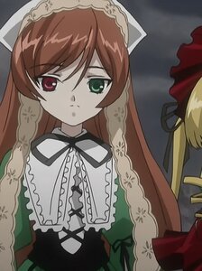 Rating: Safe Score: 0 Tags: auto_tagged black_ribbon blonde_hair brown_hair dress frills green_dress green_eyes head_scarf heterochromia image long_hair long_sleeves looking_at_viewer multiple_girls red_eyes ribbon solo suiseiseki User: admin
