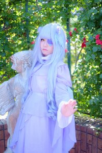 Rating: Safe Score: 0 Tags: 1girl barasuishou blurry dress eyepatch flower lips long_hair looking_at_viewer outdoors solo standing sweater User: admin