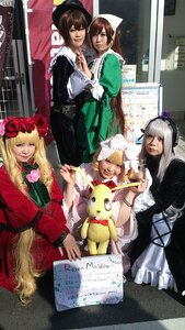 Rating: Safe Score: 0 Tags: 4girls 91076 blonde_hair blue_eyes brown_hair dress frills hat instrument long_hair multiple_cosplay multiple_girls realistic silver_hair tagme User: admin