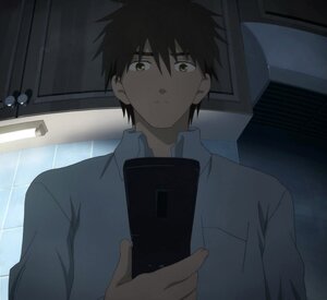 Rating: Safe Score: 0 Tags: 1boy bangs black_hair closed_mouth holding human indoors looking_at_viewer phone sakurada_jun screenshot shirt solo spiked_hair upper_body white_shirt User: admin