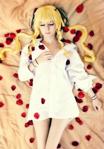 Rating: Safe Score: 0 Tags: 1girl apple blonde_hair bracelet closed_eyes dress flower food fruit jewelry long_hair lying on_back petals realistic red_flower red_rose rose rose_petals shinku solo twintails User: admin