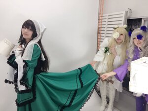 Rating: Safe Score: 0 Tags: 2girls 91076 black_hair blonde_hair dress flower green_dress long_hair multiple_cosplay multiple_girls tagme veil User: admin