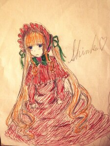 Rating: Safe Score: 0 Tags: 1girl blonde_hair blue_eyes bonnet bowtie dress flower image long_hair long_sleeves looking_at_viewer red_dress shinku sitting solo very_long_hair User: admin