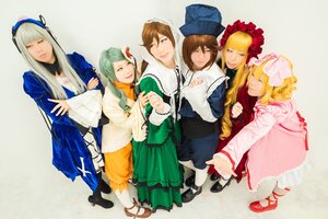 Rating: Safe Score: 0 Tags: 6+girls blonde_hair blue_eyes bonnet brown_hair closed_eyes dress frills green_hair hair_ornament hat hina_ichigo kanaria long_hair mary_janes multiple_cosplay multiple_girls pantyhose shinku shoes short_hair souseiseki suigintou suiseiseki tagme User: admin