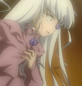 Rating: Safe Score: 0 Tags: 1girl barasuishou choker dress flower frills image long_hair long_sleeves sad silver_hair solo tears upper_body User: admin