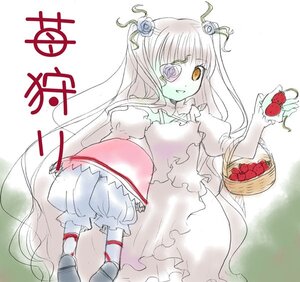 Rating: Safe Score: 0 Tags: 1girl apple bloomers dress eyepatch flower food frills fruit grapes hair_ornament hinaichigo image kirakishou long_hair long_sleeves pair rose smile solo strawberry tomato underwear very_long_hair User: admin