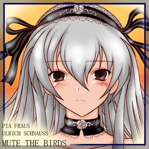 Rating: Safe Score: 0 Tags: 1girl black_ribbon blush brown_eyes choker closed_mouth flower hair_ribbon hairband image lolita_fashion lolita_hairband long_hair looking_at_viewer orange_background portrait ribbon rose silver_hair solo suigintou white_rose yellow_background User: admin