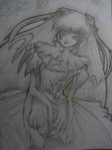 Rating: Safe Score: 0 Tags: 1girl auto_tagged dress flower frills greyscale hair_ornament image kirakishou long_hair long_sleeves looking_at_viewer monochrome rose shinku solo suigintou traditional_media very_long_hair User: admin