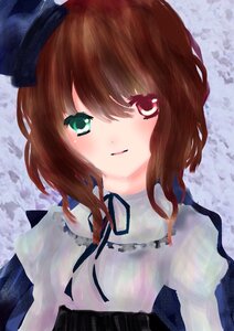 Rating: Safe Score: 0 Tags: 1girl bangs blush brown_hair green_eyes hariruri hat heterochromia image looking_at_viewer red_eyes shirt short_hair solo souseiseki upper_body white_shirt User: admin