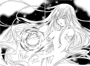 Rating: Safe Score: 0 Tags: 1girl bare_shoulders dress greyscale long_hair looking_at_viewer monochrome solo very_long_hair User: admin