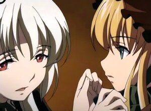 Rating: Safe Score: 0 Tags: 2girls blonde_hair close-up face image multiple_girls pair profile red_eyes shinku suigintou User: admin