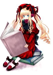 Rating: Safe Score: 0 Tags: 1girl black_footwear blonde_hair blue_eyes bonnet book bow braid commentary_request dress drill_hair flower full_body hairband image long_hair long_sleeves looking_at_viewer matsuzaki_miyuki pink_flower pink_rose red_dress red_flower red_rose rose rozen_maiden shinku shoes simple_background sitting solo twintails white_background white_legwear User: admin