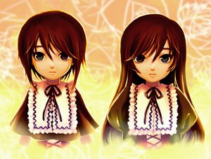 Rating: Safe Score: 0 Tags: 2girls auto_tagged bangs black_neckwear black_ribbon blue_eyes brown_hair capelet choker cross-laced_clothes dress frills frown gradient hair_between_eyes image juliet_sleeves long_hair long_sleeves looking_at_viewer mizunomoto multiple_girls neck_ribbon pair puffy_sleeves red_eyes red_hair ribbon rozen_maiden short_hair siblings sisters souseiseki suiseiseki swept_bangs twins upper_body User: admin
