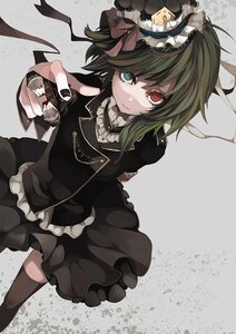 Rating: Safe Score: 0 Tags: 1girl black_legwear blue_eyes dress frills gothic_lolita hairband heterochromia image lolita_fashion lolita_hairband red_eyes short_hair smile solo souseiseki thighhighs User: admin