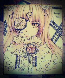 Rating: Safe Score: 0 Tags: 1girl bangs blonde_hair cross flower frills image kirakishou long_hair ribbon rose solo thorns traditional_media white_rose User: admin