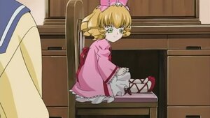 Rating: Safe Score: 0 Tags: 1girl blonde_hair bow dress frills green_eyes hat hina_ichigo hinaichigo image indoors long_sleeves pink_bow pointy_ears short_hair sitting socks solo User: admin
