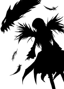 Rating: Safe Score: 0 Tags: 1girl bird bird_wings black_feathers black_wings crow feathered_wings feathers greyscale hat image long_hair monochrome reiuji_utsuho silhouette solo suigintou wings User: admin