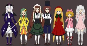 Rating: Safe Score: 0 Tags: 6+girls blonde_hair bow brown_hair dress drill_hair green_eyes hair_ornament hairband hat hina_ichigo image kanaria long_hair mary_janes multiple multiple_girls pantyhose purple_eyes shinku short_hair silver_hair souseiseki suigintou suiseiseki tagme thighhighs top_hat white_hair User: admin