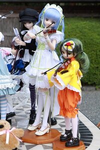 Rating: Safe Score: 0 Tags: 3girls blurry depth_of_field doll dress hat kanaria long_hair maid_headdress multiple_girls photo solo standing striped striped_legwear thighhighs twintails User: admin