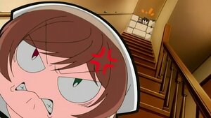 Rating: Safe Score: 0 Tags: anger_vein angry brown_hair green_eyes image indoors multiple_girls open_mouth school_uniform short_hair solo suiseiseki User: admin