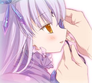 Rating: Safe Score: 0 Tags: 1girl auto_tagged bangs barasuishou blush close-up eyebrows_visible_through_hair fingernails image long_hair long_sleeves open_mouth solo striped yellow_eyes User: admin