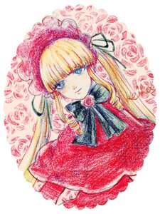 Rating: Safe Score: 0 Tags: 1girl bangs blonde_hair blue_eyes bonnet bow drill_hair flower image long_hair looking_at_viewer rose shinku solo upper_body User: admin