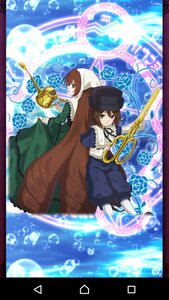 Rating: Safe Score: 0 Tags: 1boy blue_dress brown_hair dress frills green_dress green_eyes hat image magic_circle pair pants short_hair siblings souseiseki staff suiseiseki User: admin