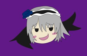 Rating: Safe Score: 0 Tags: 1girl black_hairband flower grey_hair hairband image konpaku_youmu maid_headdress purple_background short_hair silver_hair simple_background smile solo suigintou User: admin