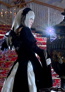 Rating: Safe Score: 0 Tags: 1girl 3d black_dress closed_mouth dress flower hairband long_sleeves silver_hair solo suigintou weapon User: admin