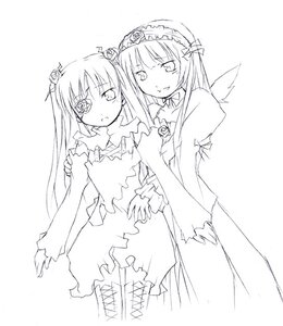 Rating: Safe Score: 0 Tags: 2girls blush boots dress eyepatch flower frills greyscale hairband image kirakishou lolita_hairband long_hair long_sleeves looking_at_viewer monochrome multiple_girls pair rose shinku suigintou torn_clothes User: admin
